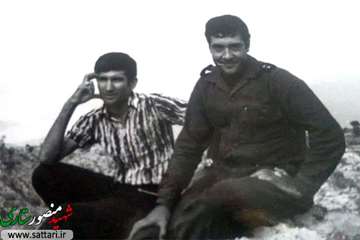 منصور ستاری و همرزمش سماواتیان در ارتفاعات برازجان